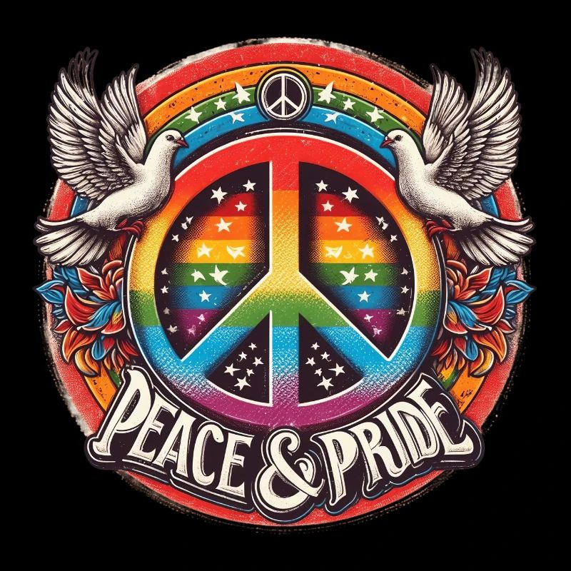 LGBT Peace and Pride Rainbow Design
