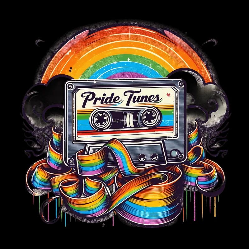 Conception de cassette arc-en-ciel Pride Tunes