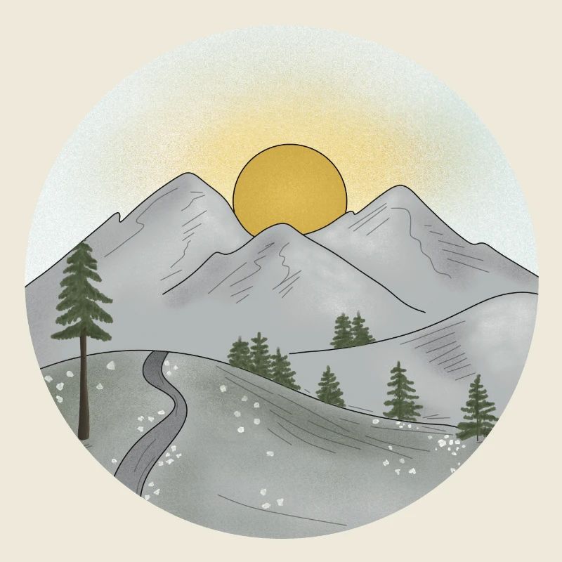 Idylle montagnarde au coucher du soleil au printemps