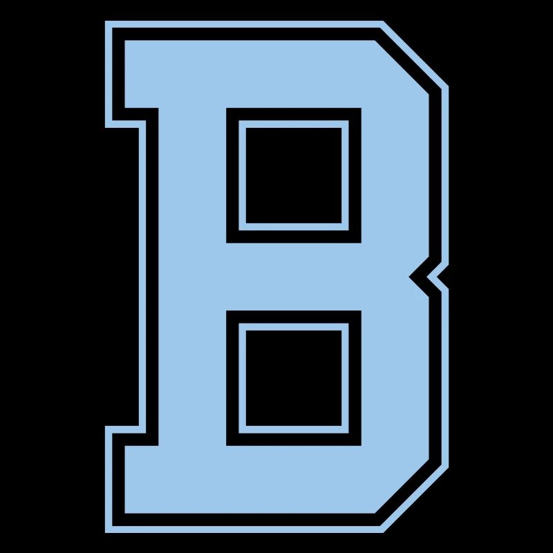 Monogramm Hellblau Varsity College Initiale B