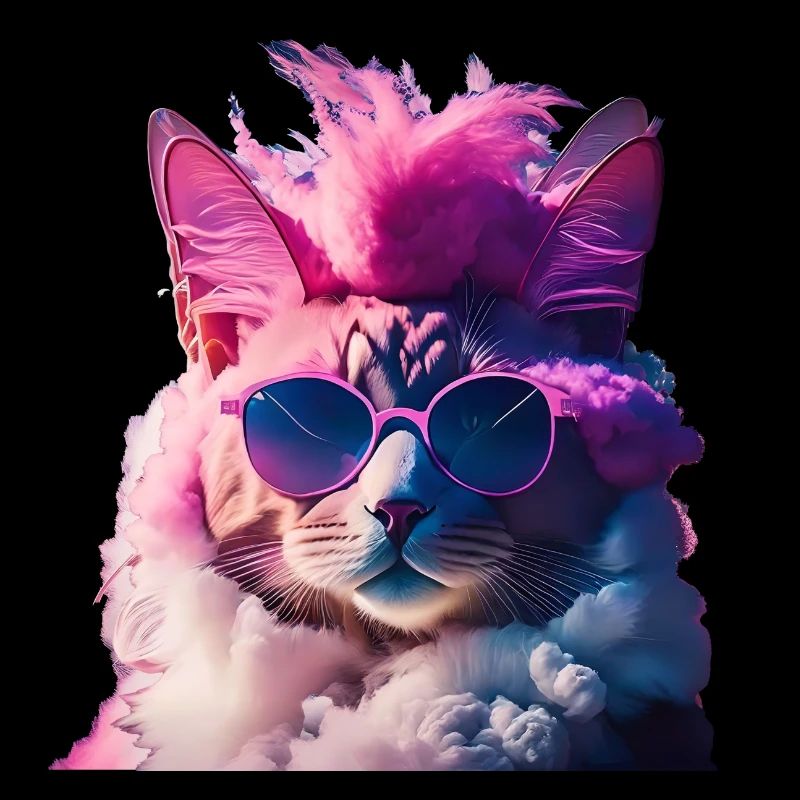 Bunte Katze mit Irokesenschnitt Geschenkidee