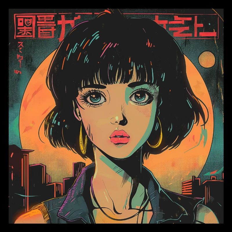 Impression de mode de haute qualité de fille anime des années 80