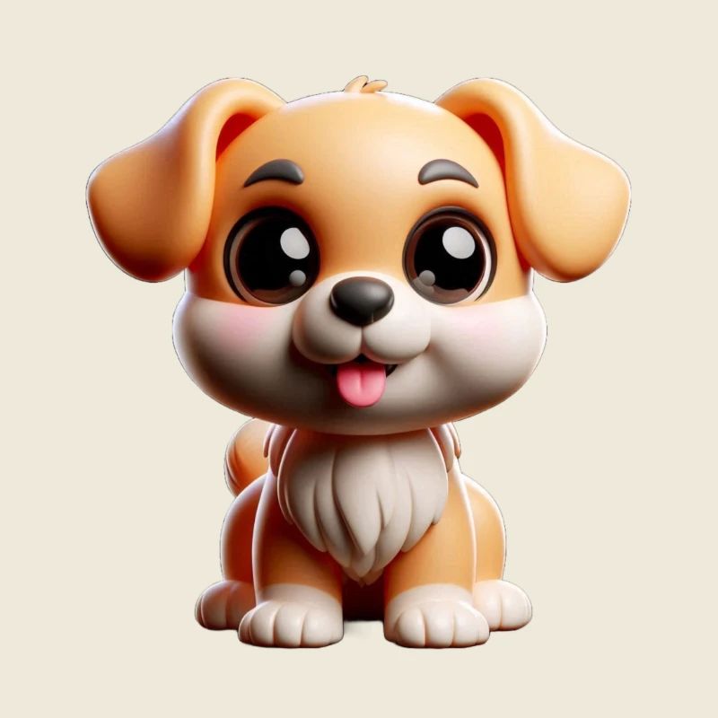 Chiot mignon de style dessin animé
