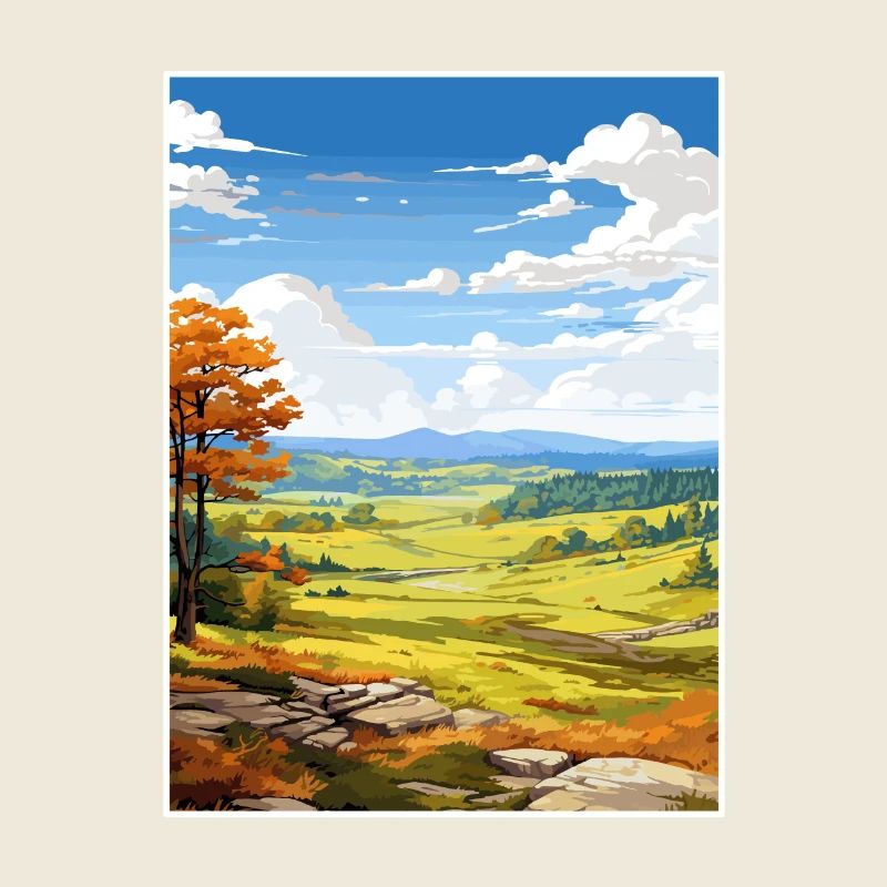 Affiche de voyage Clwydian Range et Dee Valley Aonb