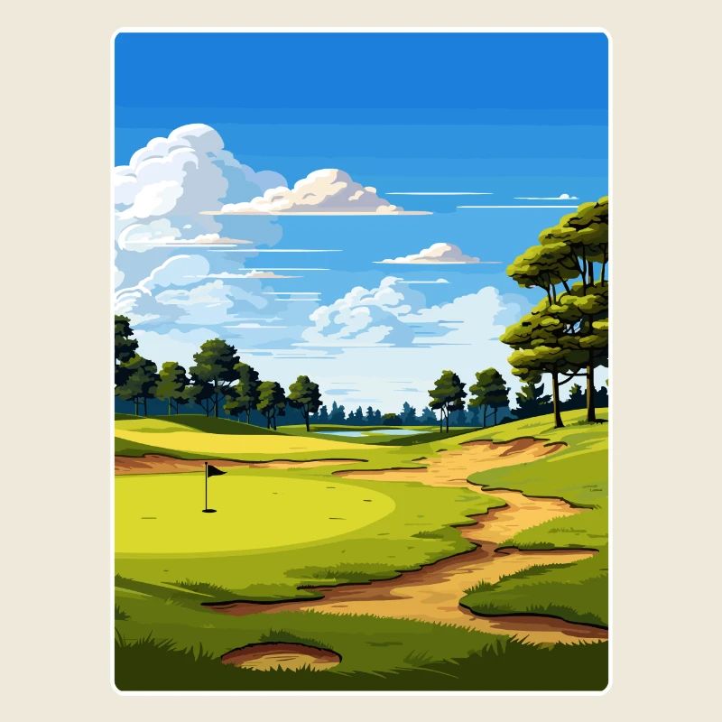 Affiche de voyage souvenir du club de golf Olympi Fields
