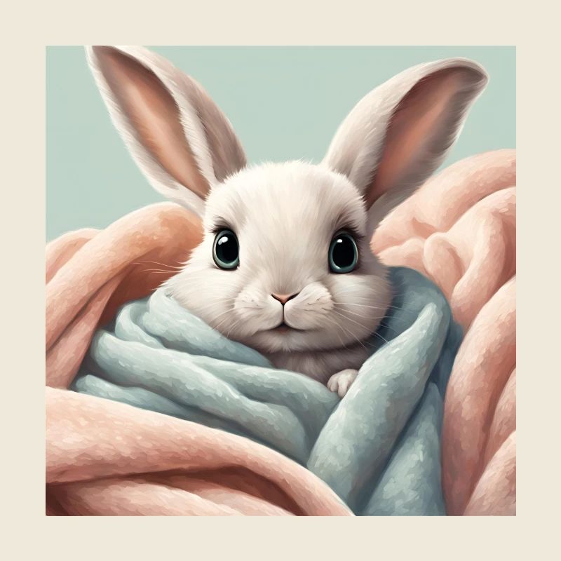 poster lapin mignon, bébé, enfant, nourrisson