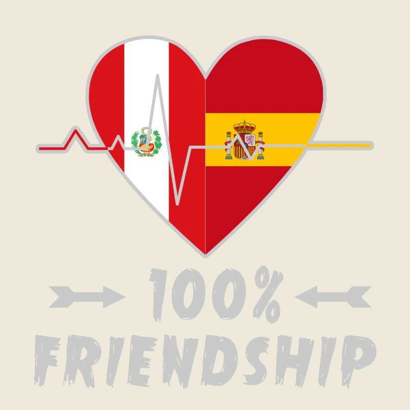 Peru und Spanien 100% Freundschaft