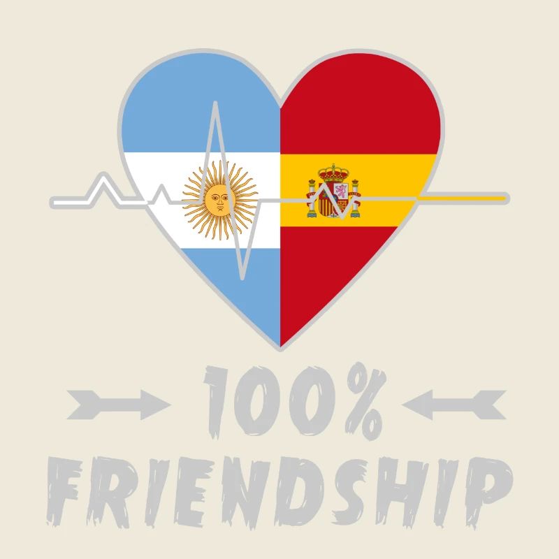Argentinien und Spanien 100% Freundschaft