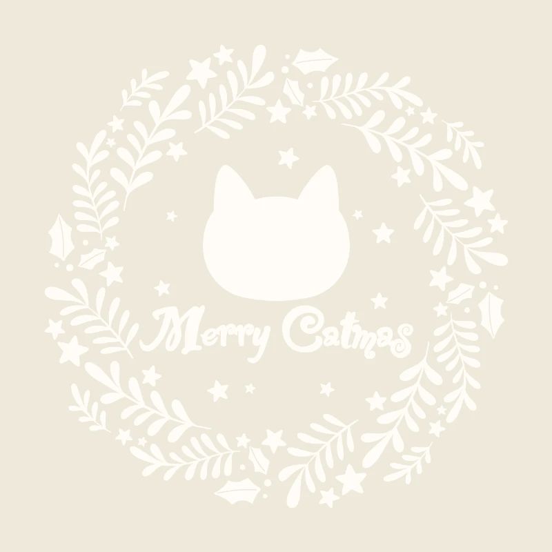 Couronne de Noël avec chat - Merry Catmas