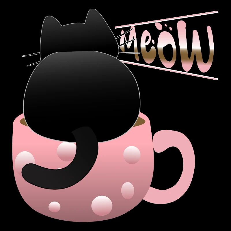mignon chat noir miaulant