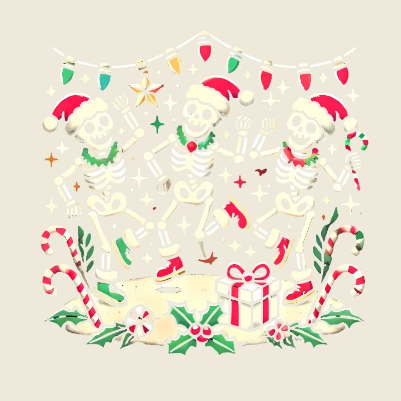 Noël festif dansant squelettes