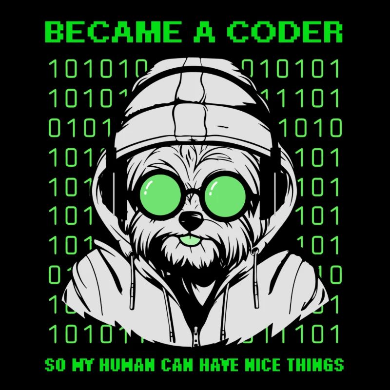 Devenu codeur – Hacker Dog Binary Look