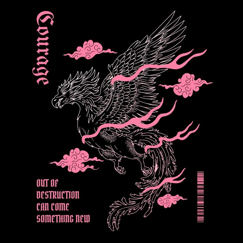 Courage – Phoenix Wiedergeburt Design