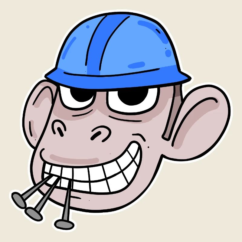 Singe Ouvrier du bâtiment de chantier