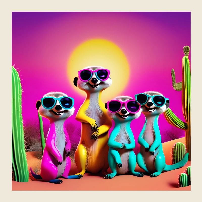 suricate, famille de suricates, suricate humour