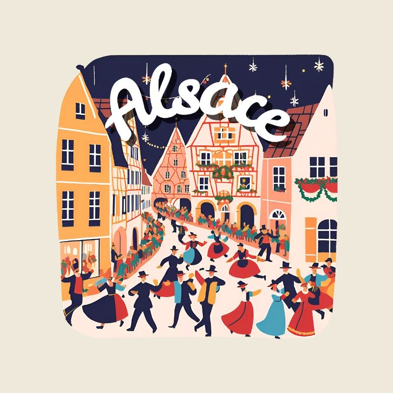 Alsace festive dance village