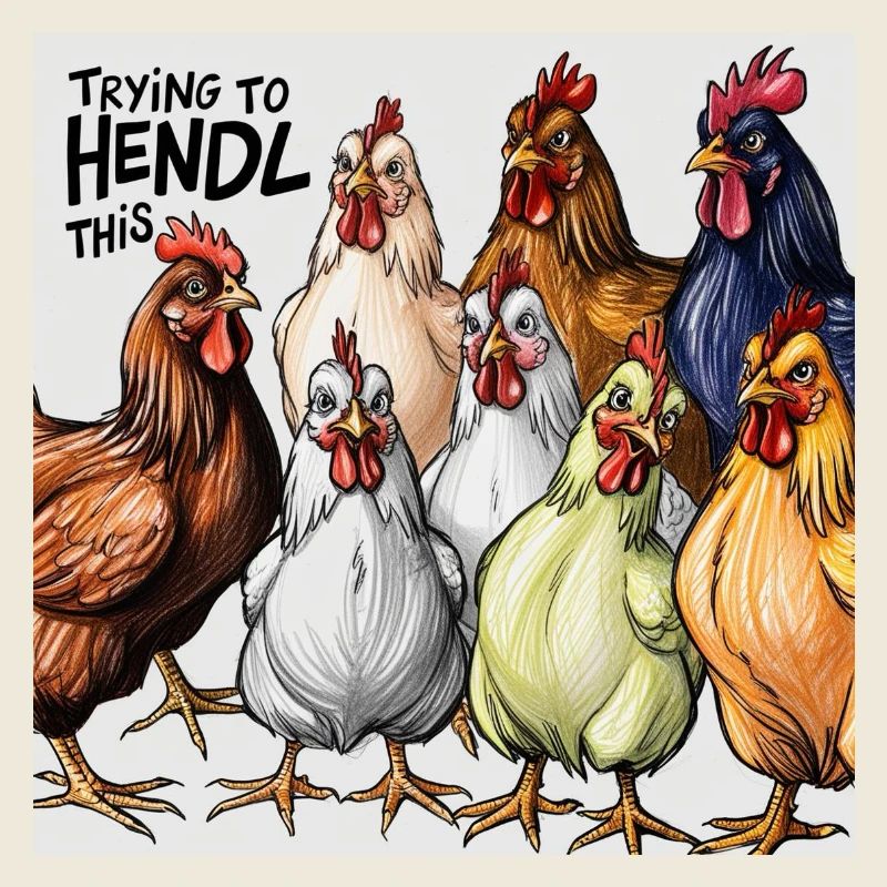 Chickens "Trying to Hendl this"