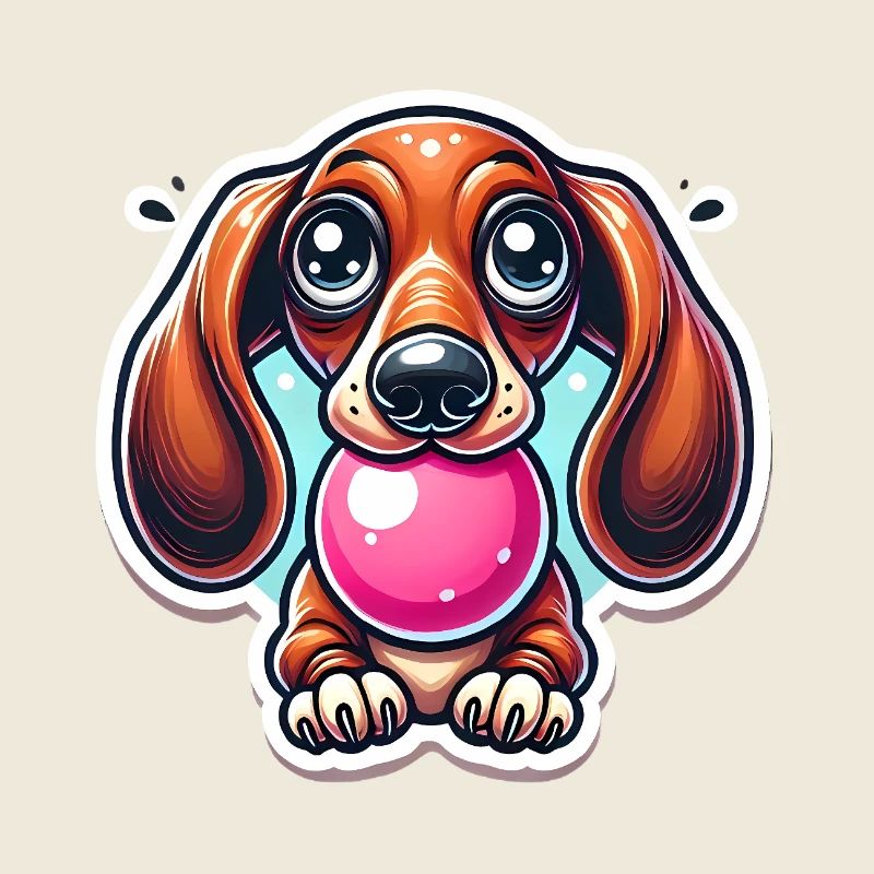 Dachshund Bubble Gum Cartoon Design