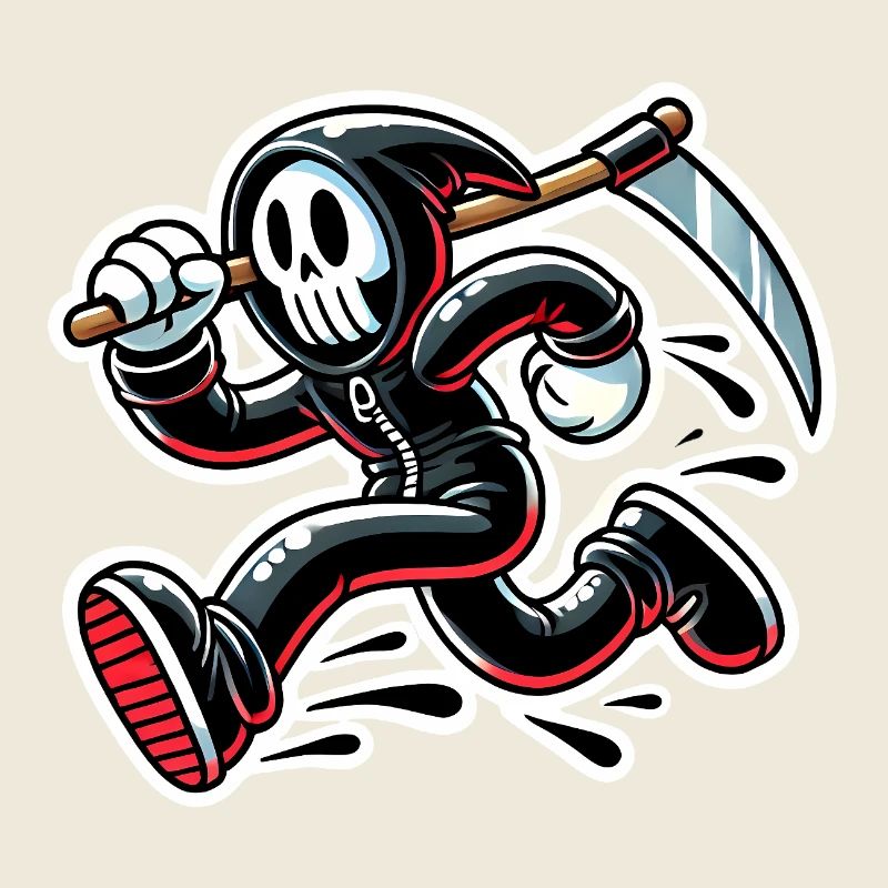 Funny Grim Reaper Running Design