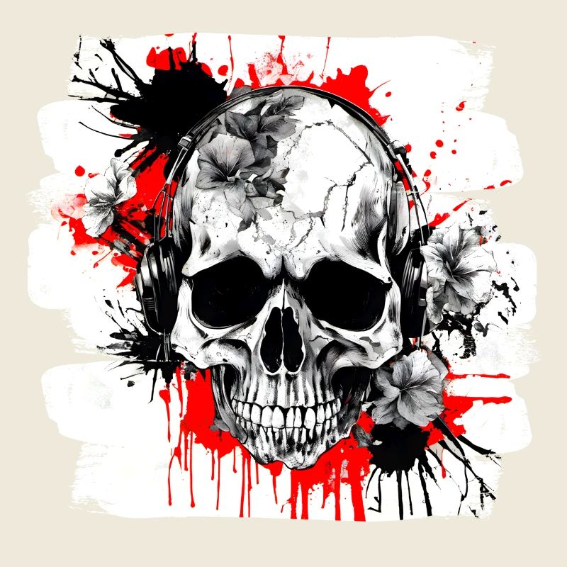 crâne éclaboussure trash polka tattoo