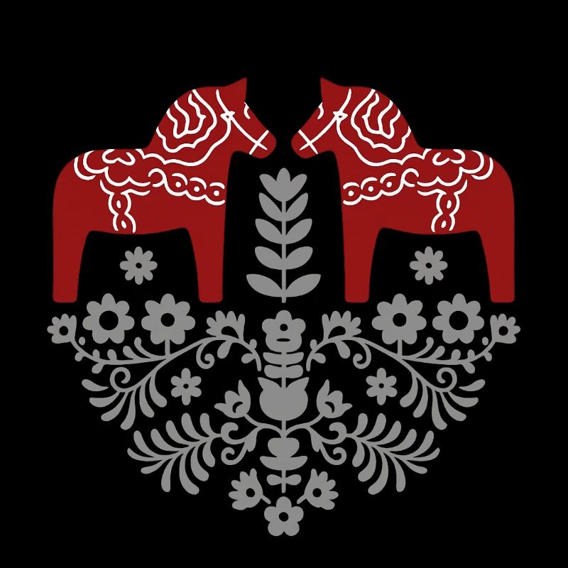 Dala Pferd – Skandinavische Folklore in Grau