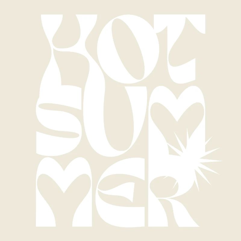 Bold Summer Heart Typography Design