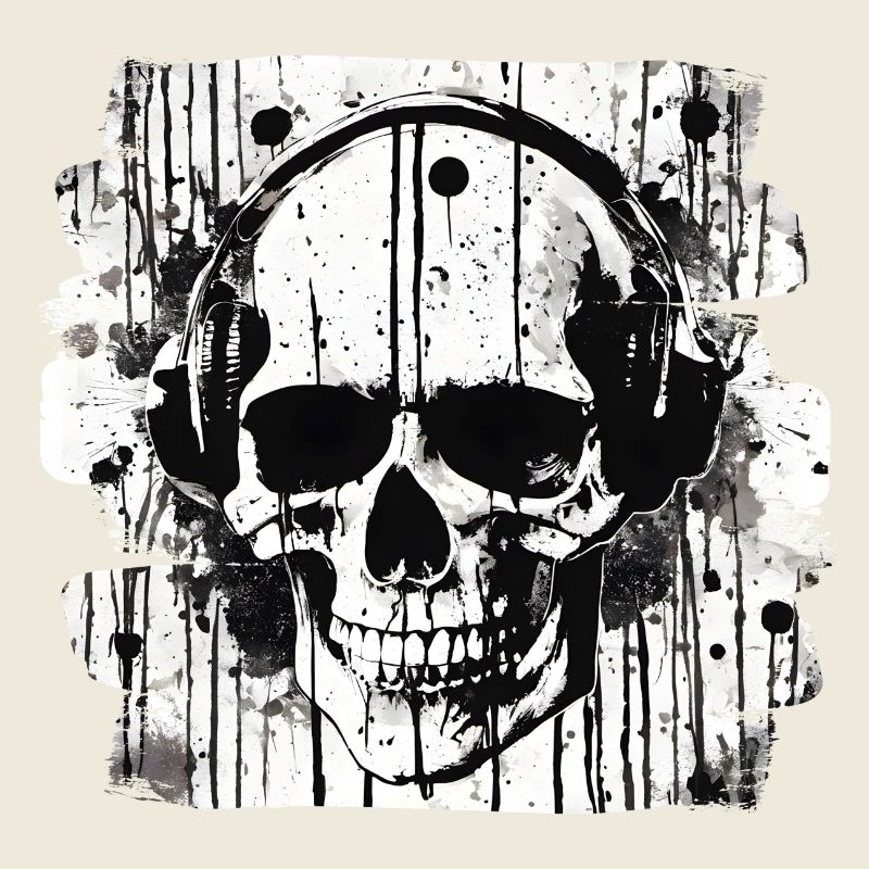 crâne éclaboussure trash polka tattoo