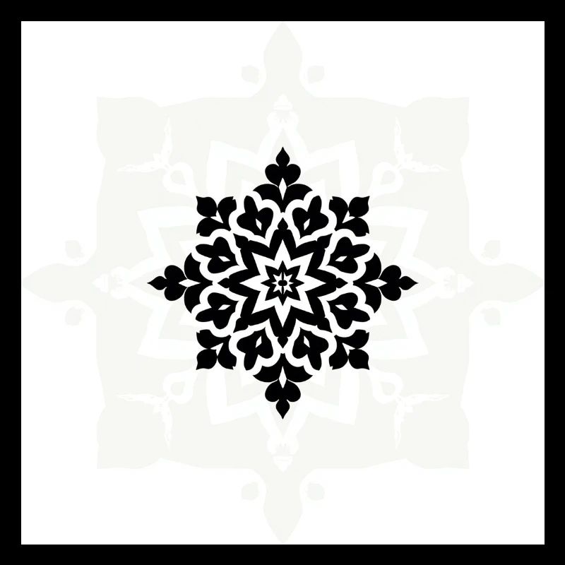 Intricate Black and White Mandala Pattern