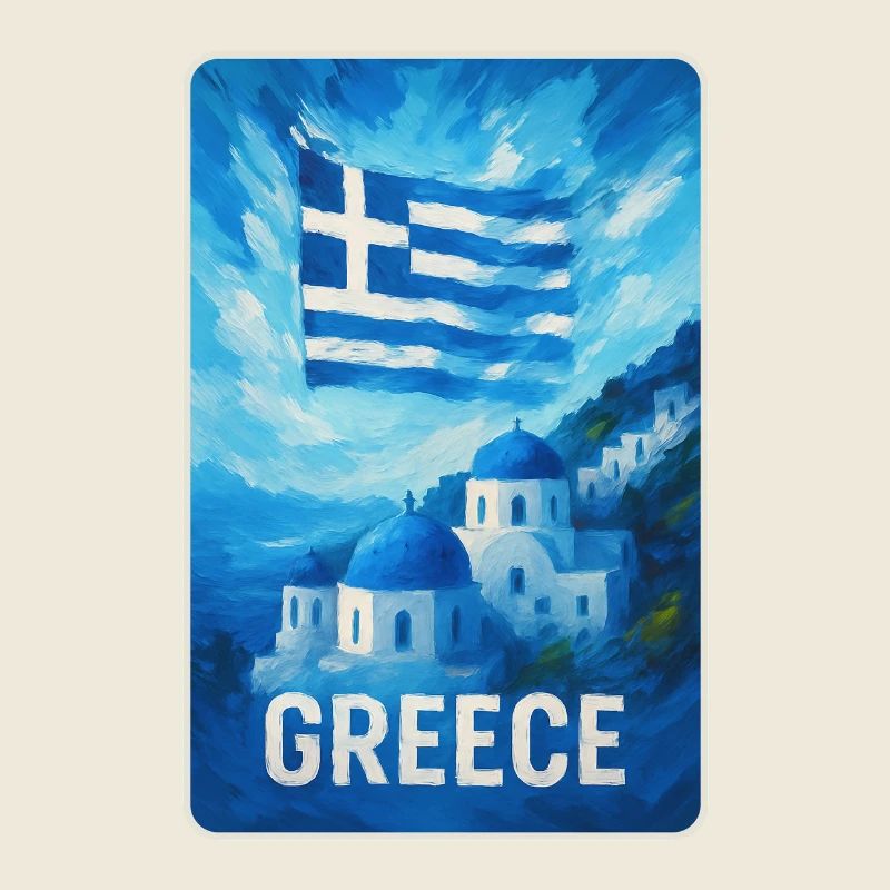 Greece Santorini Flag