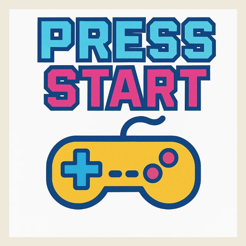 Press Start Gaming Graphics Vintage