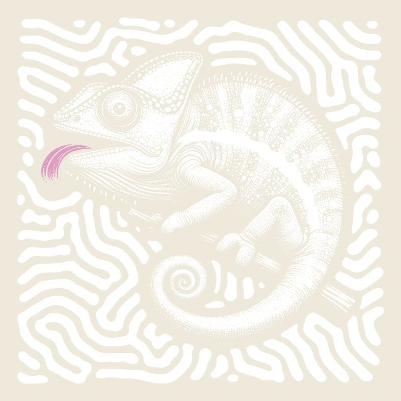 Caméléon art tribal pastel