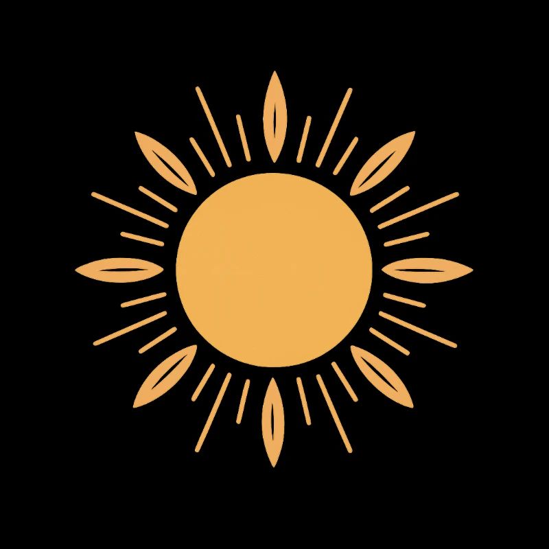 Symbole du soleil avec un design doré élégant