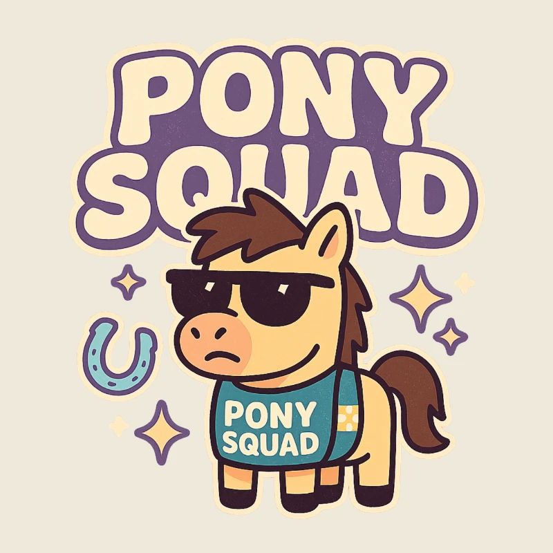 Conception de dessin animé Pony Squad