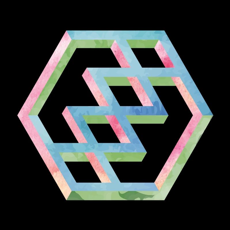 Abstract Colorful Hexagon Pattern