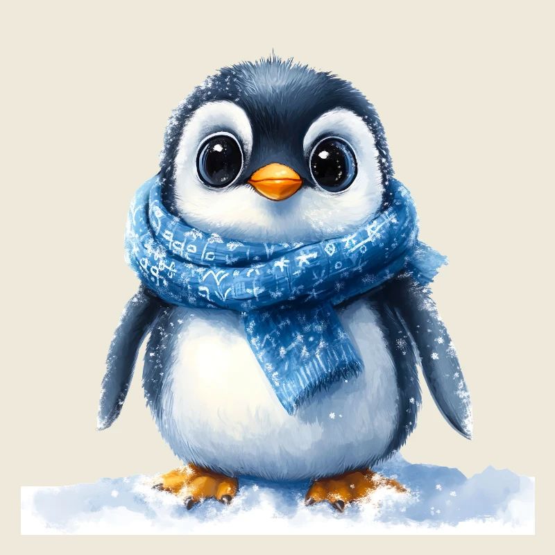Pingouin mignon avec accessoire d’hiver