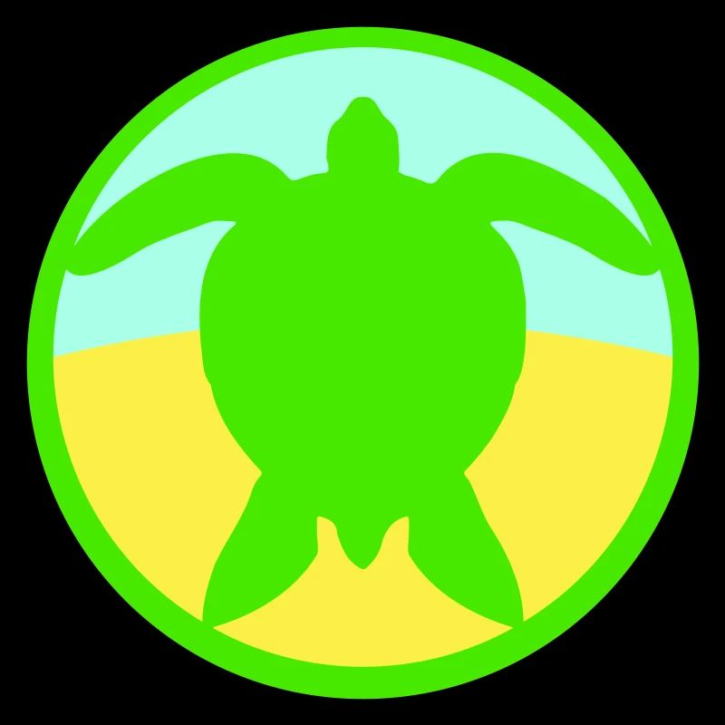 Turtle Logo Beach Water Sea Round Icon