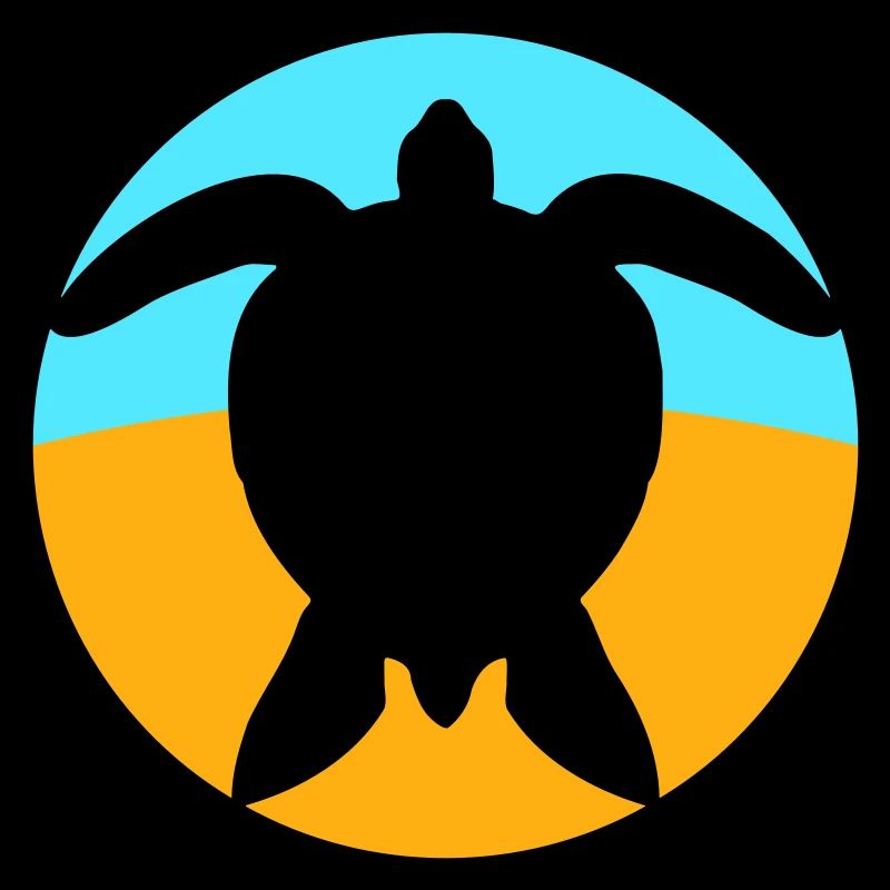 Tortue Logo Plage Eau Mer Rond Icône