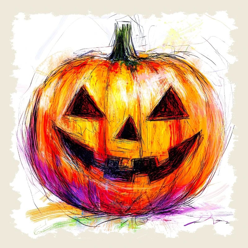 citrouille colorée jack-o-lantern