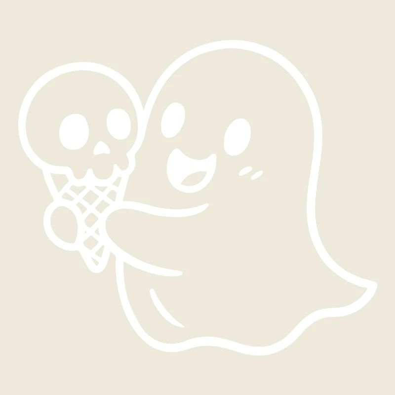 Fantôme avec crâne de crème glacée – Halloween adapté aux enfants