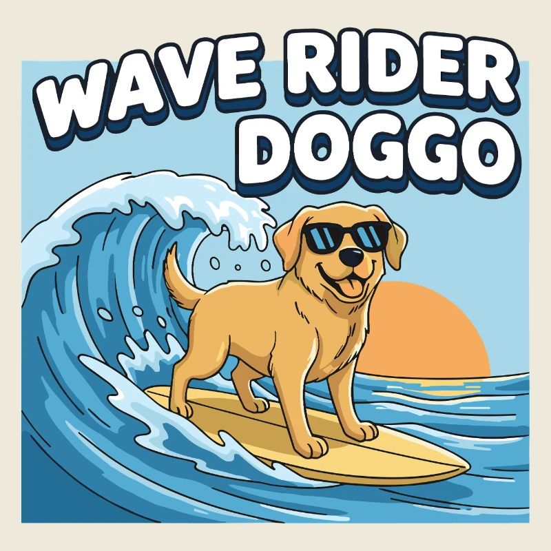 Surfeur Chien Surf