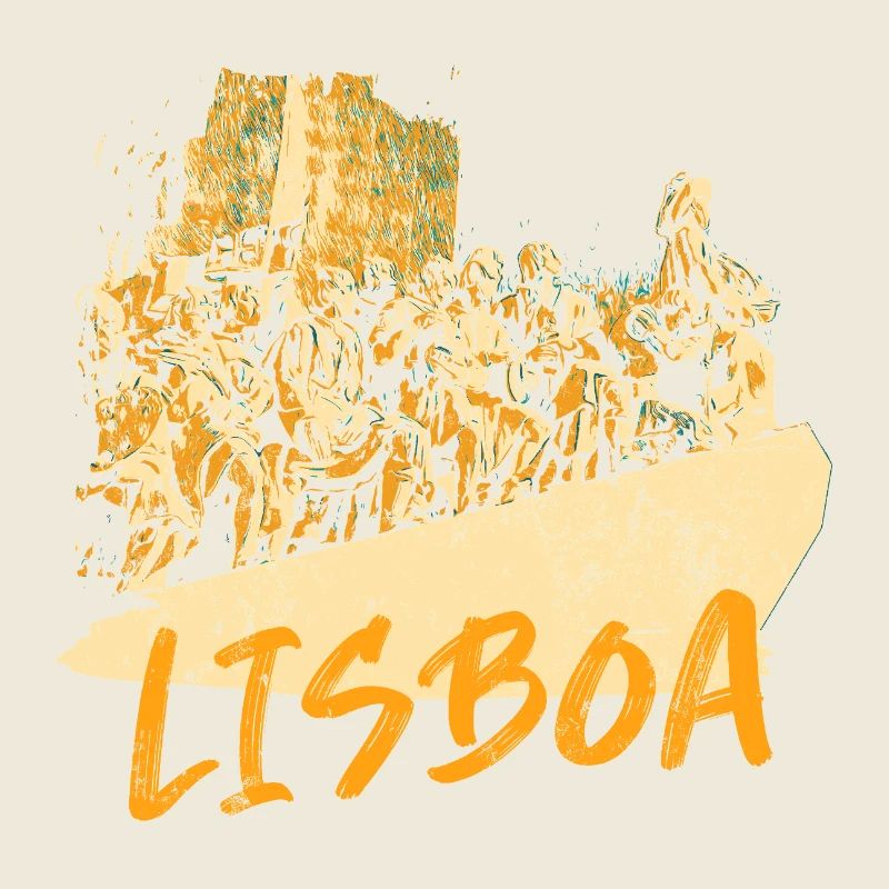Monument Discoveries Lissabon ocker Illustration