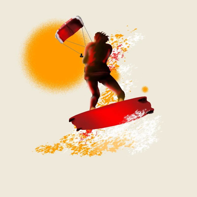 Kite Surfer Farbexplosion Print