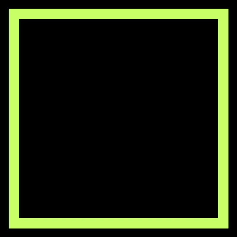 Schwarzes Quadrat mit Neonrahmen