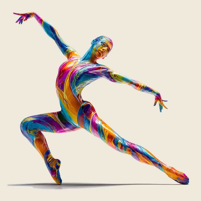 Color explosion dancers in flow