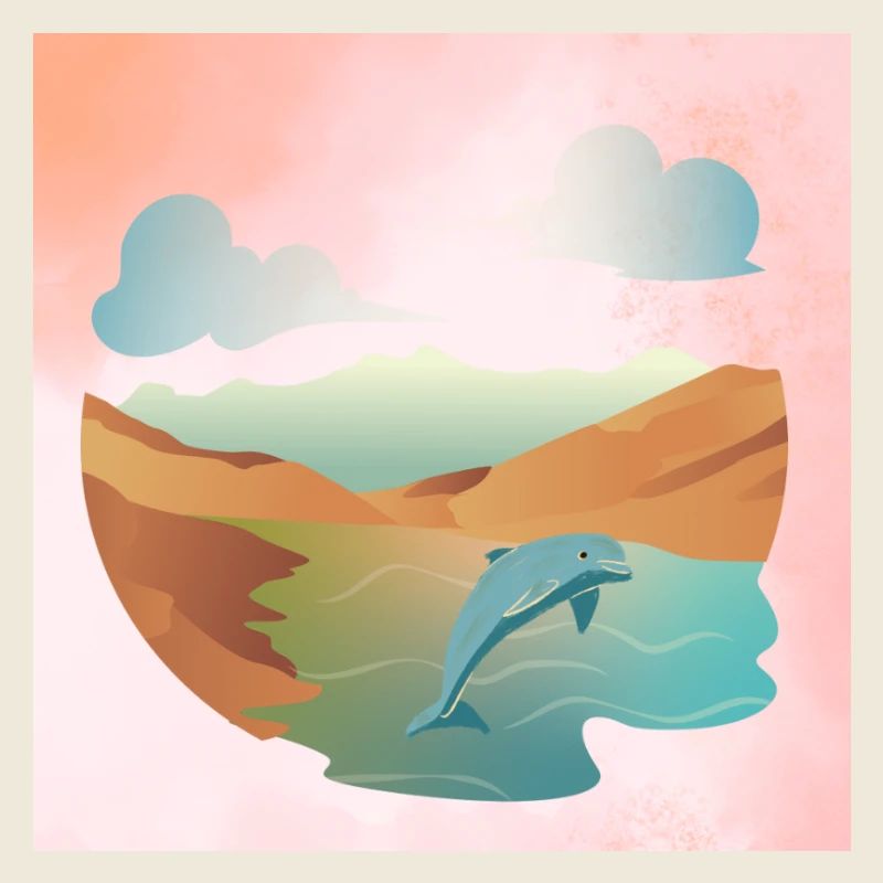 Dolphin in seascape