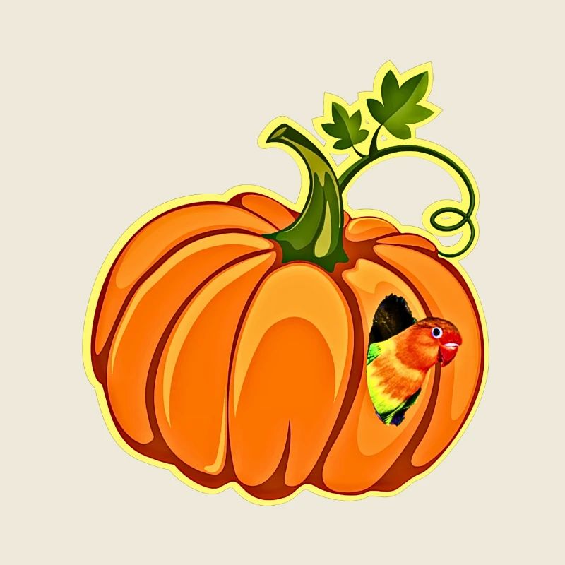 Pumpkin Parrot Whimsy