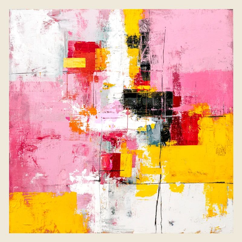 Blocs de couleur abstraits Rose Jaune