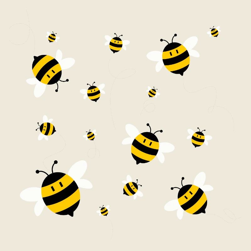 Bees in flight - bee love
