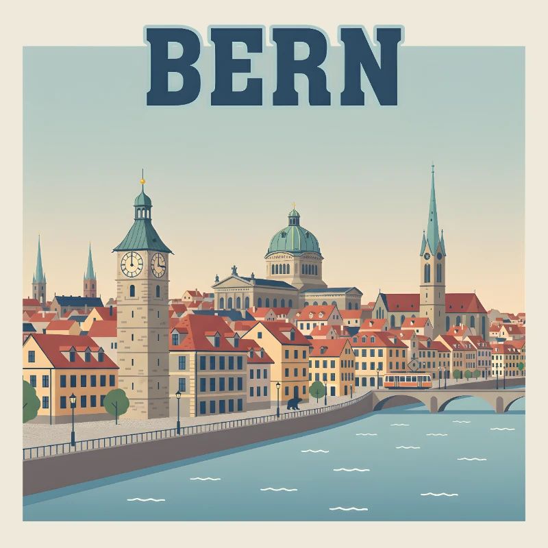 Bern Riverside Cityscape