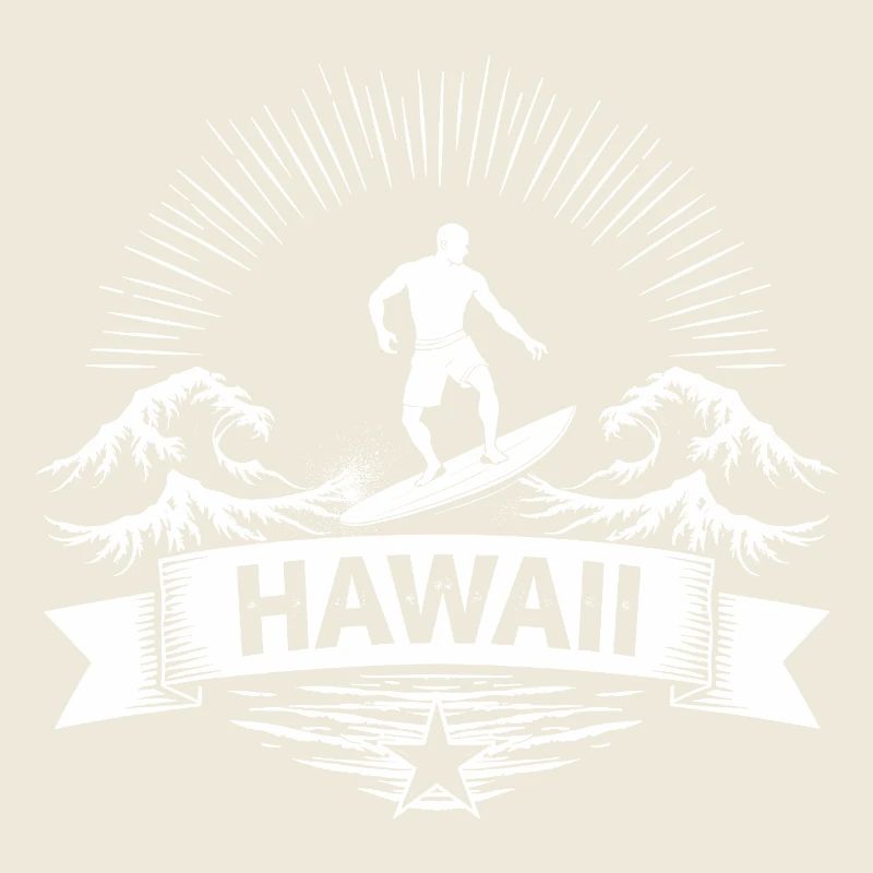 Hawaii Surfer Surfer on Pacific Wave